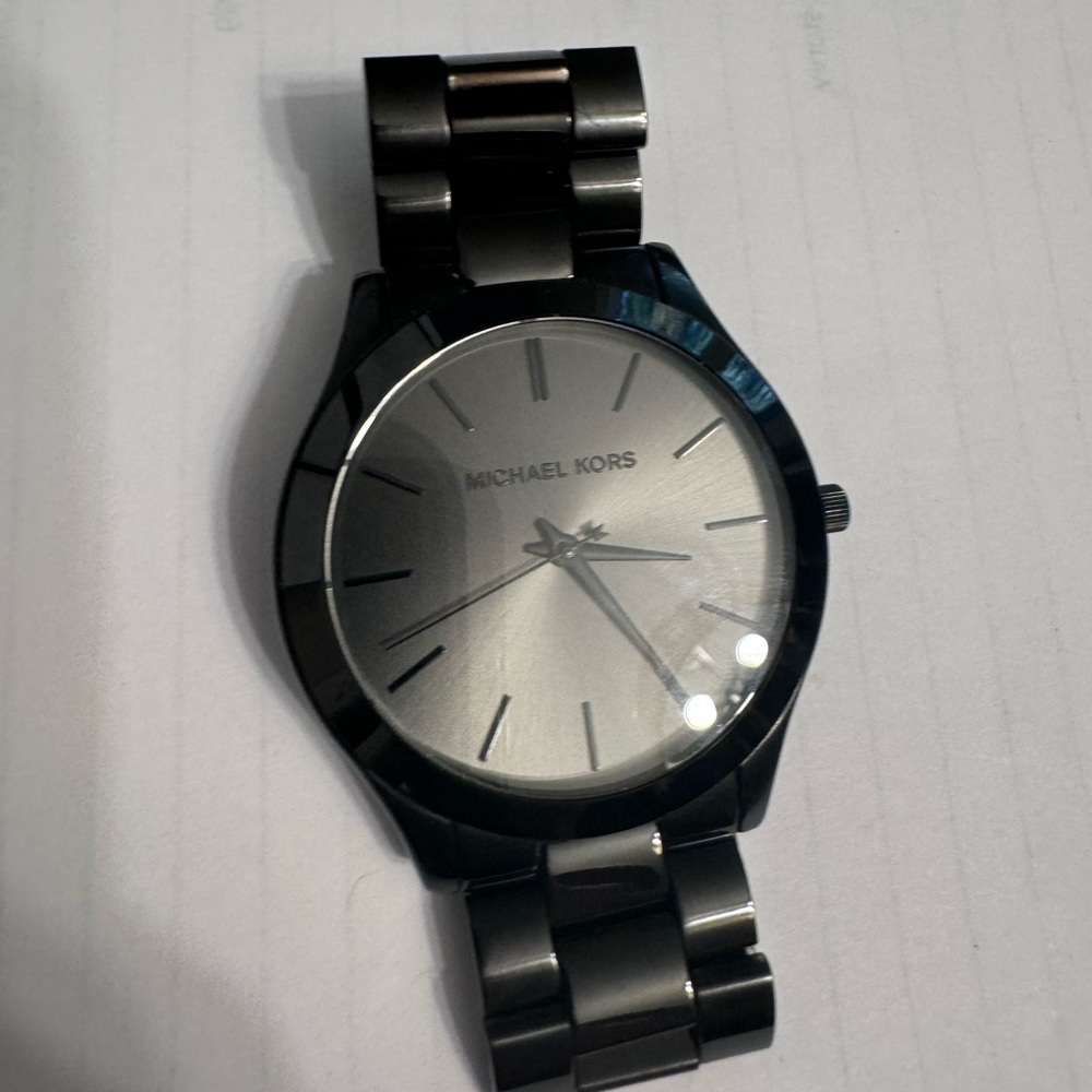 Michael Kors- Oversized Slim Runway Black-Tone Watch